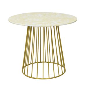 Nordic style round dining table with gold-plated legs BF-T032