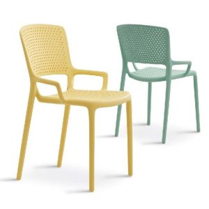New European-style indoor/outdoor armchair, available in red, green, and yellow (BF7096)